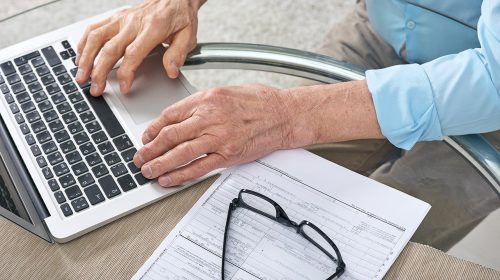 Man working at laptop