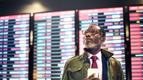 Man planning travel