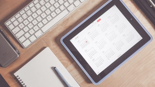 Tablet screen showing HR absence calendar