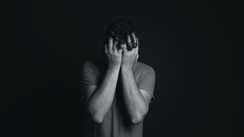 Man struggling with mental health problems