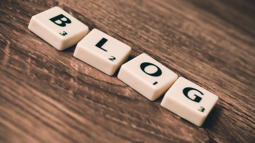 HR blog spelled with scrabble letters