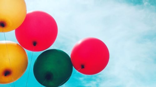 Digital world celebration balloons