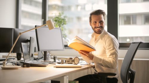 Man enjoying work